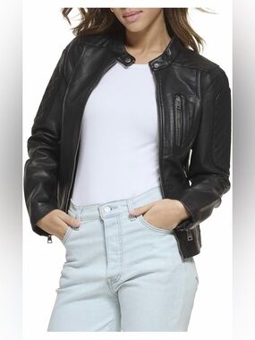 Levi's Black Quilted Faux Leather Jacket